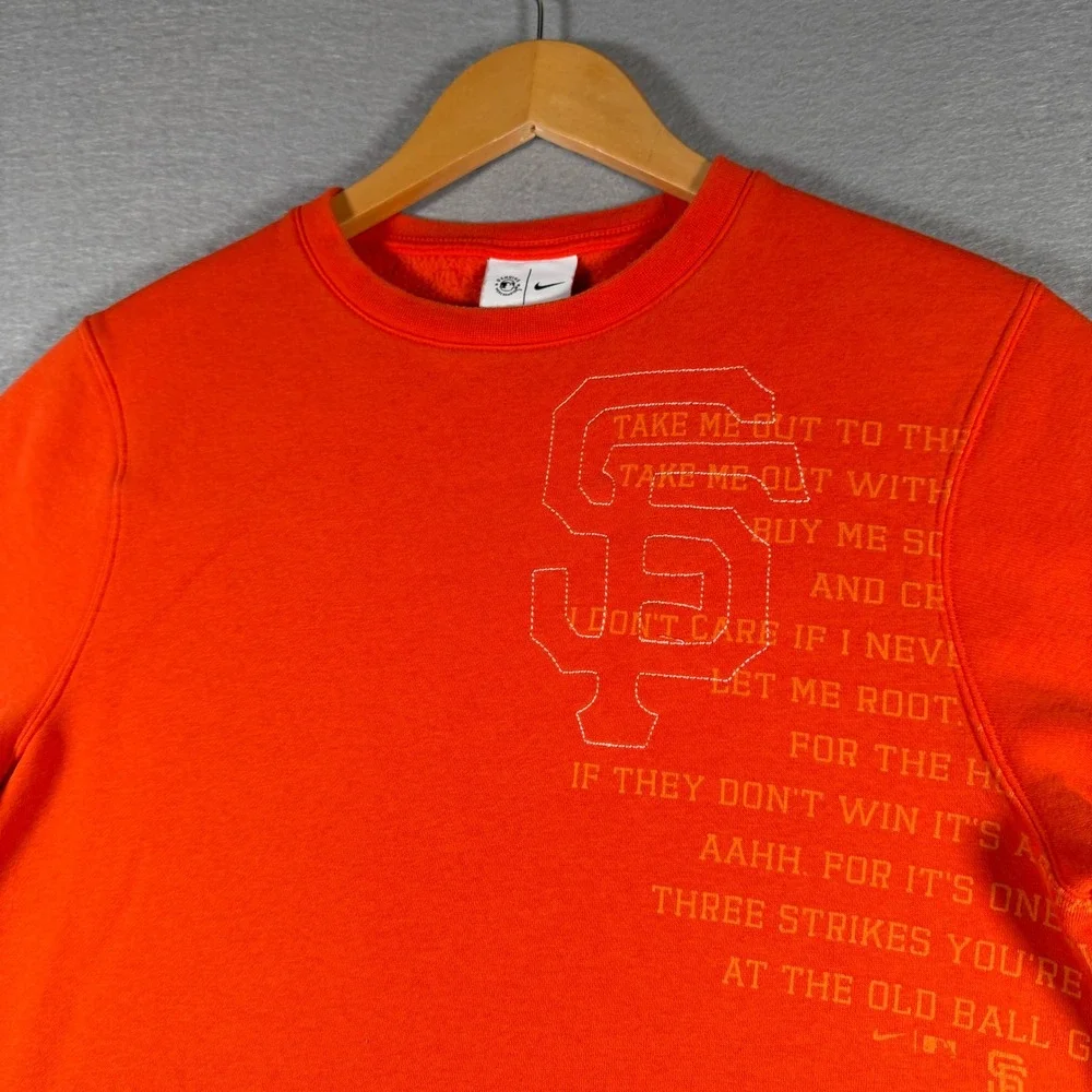 Nike San Francisco Giants MLB Orange Crewneck Sweatshirt Mens Small NKGX-89L